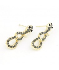 Gothic Snake Ear Studs - Golden