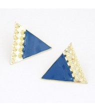 Rivets Style Triangle Ear Studs - Blue