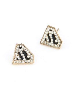 Rhinestone Inlaid Superman Symbol Fashion Ear Studs