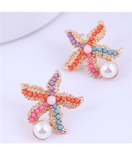 Cute Starfish Design Alloy Earrings