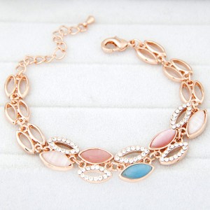 Dual Lines Ellipse Design Bracelet - Multicolor