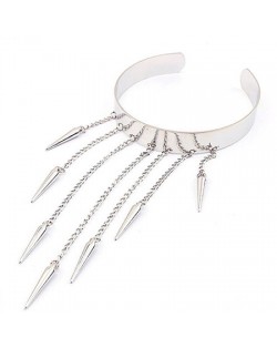 Rivets Tassel Design Glossy Cuff Bangle
