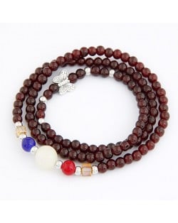 Auspicious Faux Garnet Beads Bracelet