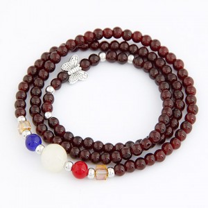 Auspicious Faux Garnet Beads Bracelet