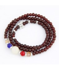 Auspicious Faux Garnet Beads Bracelet