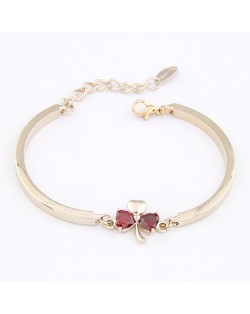 Sweet Korean Fashion Three-leaf Clover Bracelet - Red