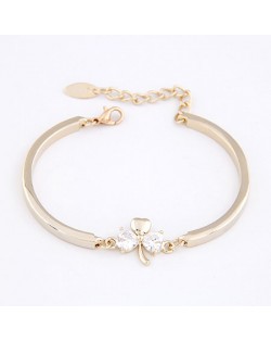 Sweet Korean Fashion Three-leaf Clover Bracelet - Transparent