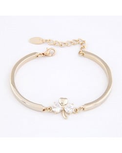 Sweet Korean Fashion Three-leaf Clover Bracelet - Transparent