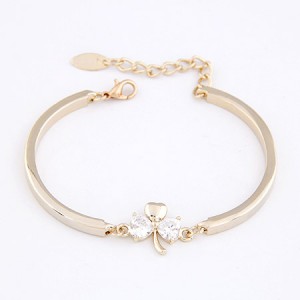 Sweet Korean Fashion Three-leaf Clover Bracelet - Transparent