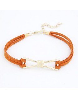 Metallic Bow-tie Rope Bracelet - Orange