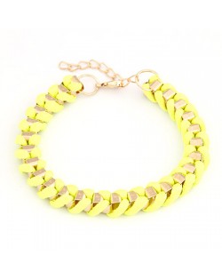 Western Simple Style Rope Weaving Bracelet - Yellow
