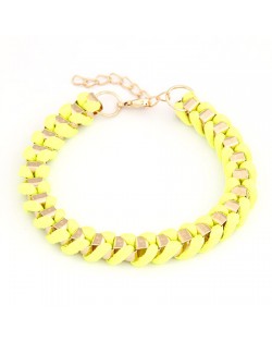 Western Simple Style Rope Weaving Bracelet - Yellow