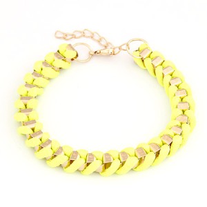Western Simple Style Rope Weaving Bracelet - Yellow