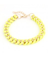 Western Simple Style Rope Weaving Bracelet - Yellow