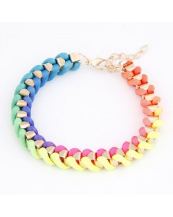 Western Simple Style Rope Weaving Bracelet - Multicolor