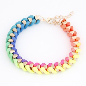 Western Simple Style Rope Weaving Bracelet - Multicolor