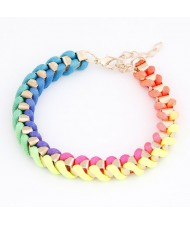 Western Simple Style Rope Weaving Bracelet - Multicolor