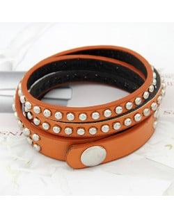 Multi-layer Buttons Fashion Bracelet - Orange