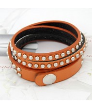 Multi-layer Buttons Fashion Bracelet - Orange