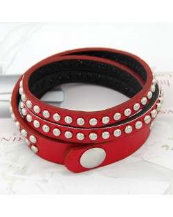 Multi-layer Buttons Fashion Bracelet - Red