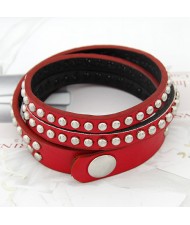Multi-layer Buttons Fashion Bracelet - Red