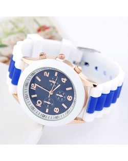 Korean Candy Style Silicone Wrist Fashion Watch - Blue