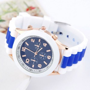 Korean Candy Style Silicone Wrist Fashion Watch - Blue