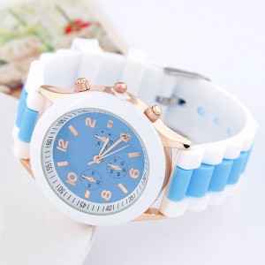 Korean Candy Style Silicone Wrist Fashion Watch - Sky Blue