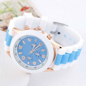 Korean Candy Style Silicone Wrist Fashion Watch - Sky Blue
