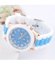 Korean Candy Style Silicone Wrist Fashion Watch - Sky Blue