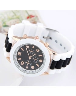Korean Candy Style Silicone Wrist Fashion Watch - Black