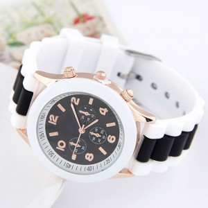 Korean Candy Style Silicone Wrist Fashion Watch - Black