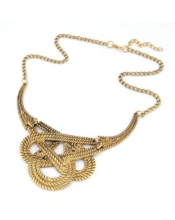 Simple Twined Design Alloy Necklace - Vintage Copper