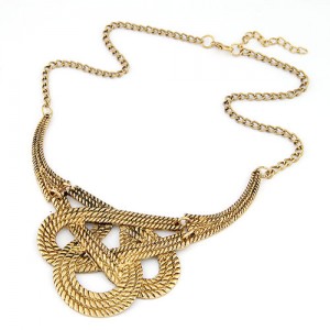 Simple Twined Design Alloy Necklace - Vintage Copper