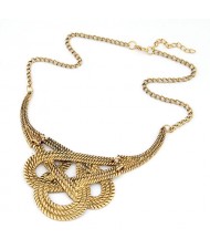 Simple Twined Design Alloy Necklace - Vintage Copper