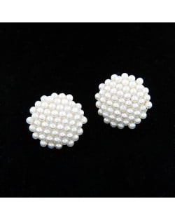 Lovable Pearl Cluster Fashion Round Ear Studs