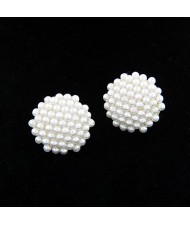 Lovable Pearl Cluster Fashion Round Ear Studs