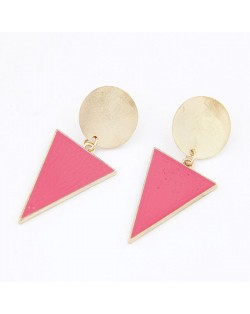 Simple Geometry Combination Fashion Earrings - Pink