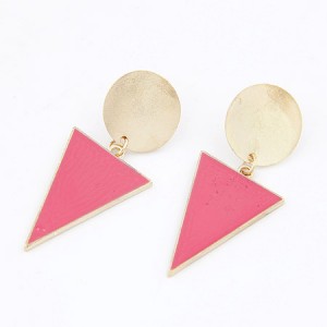 Simple Geometry Combination Fashion Earrings - Pink