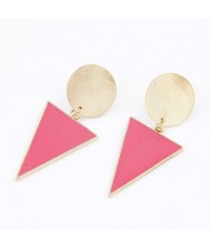 Simple Geometry Combination Fashion Earrings - Pink