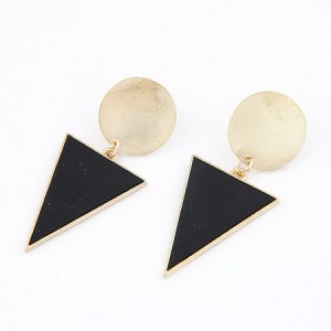 Simple Geometry Combination Fashion Earrings - Black