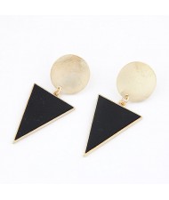 Simple Geometry Combination Fashion Earrings - Black