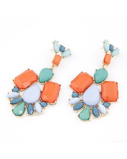 Ethnic Fashion Irregular Gems Combo Dangling Earrings