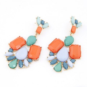 Ethnic Fashion Irregular Gems Combo Dangling Earrings