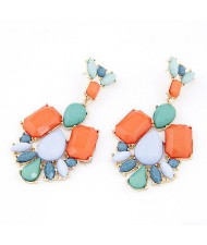 Ethnic Fashion Irregular Gems Combo Dangling Earrings