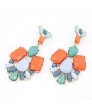 Ethnic Fashion Irregular Gems Combo Dangling Earrings