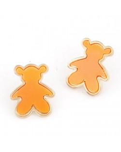 Cute Candy Bear Ear Studs - Orange