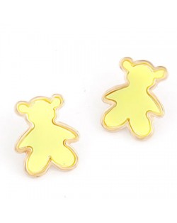 Cute Candy Bear Ear Studs - Yellow