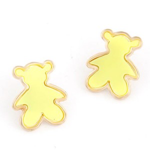 Cute Candy Bear Ear Studs - Yellow