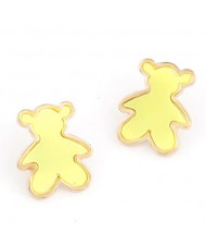 Cute Candy Bear Ear Studs - Yellow